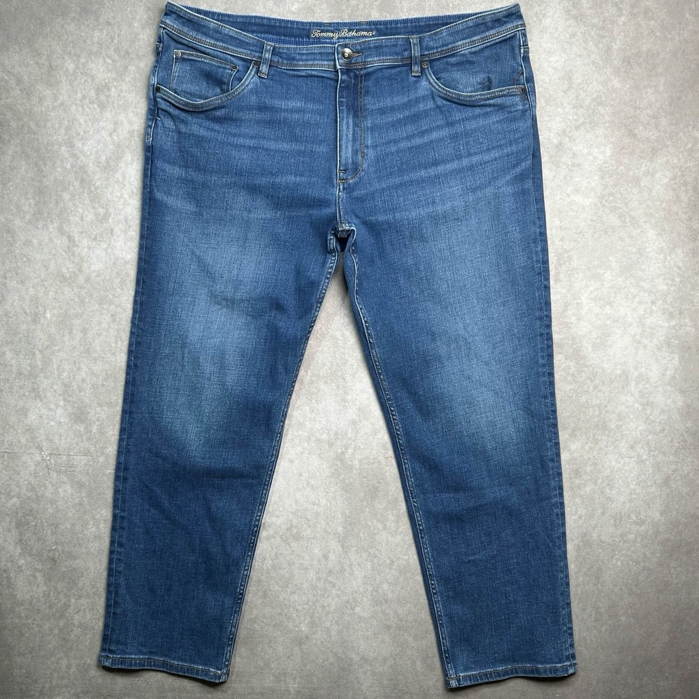 Tommy Bahama Men's Tapered Leg Blue Stretch Denim Jeans - Size 42x30
